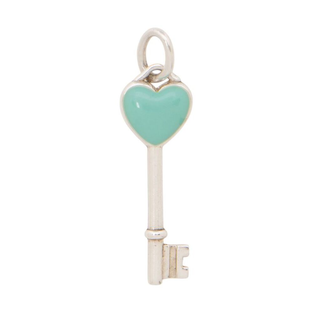 Tiffany & Co. Sterling Silver Enamel Heart Key Pendant